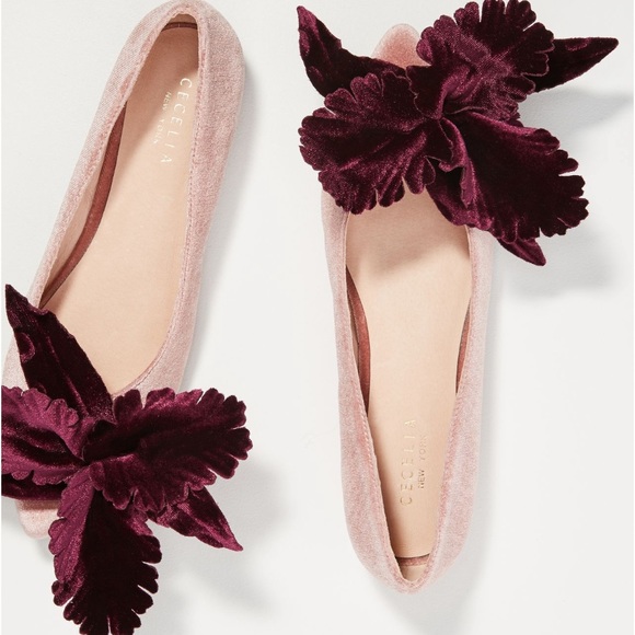Anthropologie Cecelia New York Floral Appliqué Flats Size 7